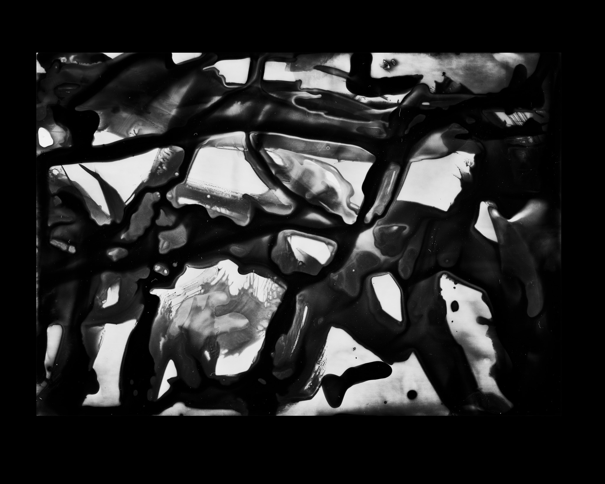 Splendid Isolation Quimigrama a preto e branco abstracto